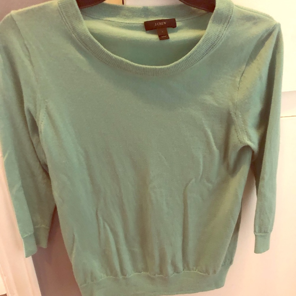 JCrew light green thin sweater